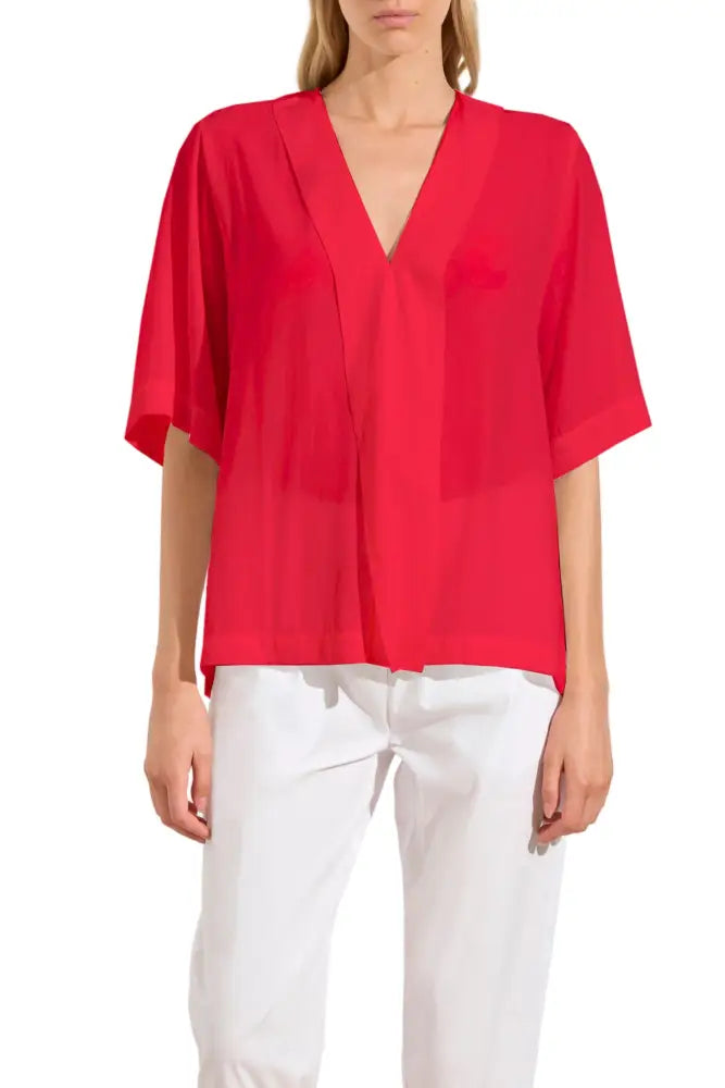 RIBBON EDGE PLAZA - F678567 8 / STRAWBERRY BLOUSE