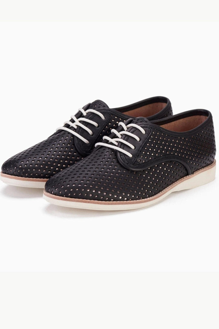 ROLLIES SHOES 37 / BLACK-ROSE-GOLD DERBY PUNCH OVERLAY - SC00370