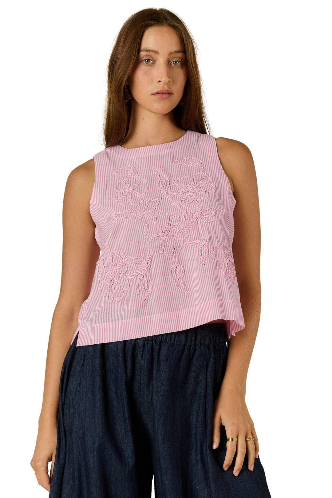 RUBY YAYA DRESS CORNELLI STRIPE TOP