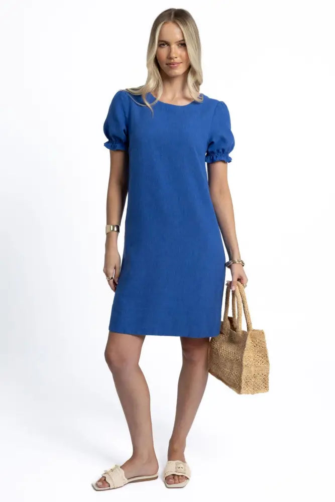 SANA SHIFT DRESS - HS25218 8 / ROYAL-BLUE DRESS
