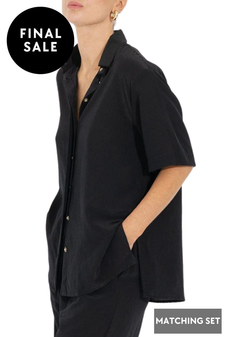 SARA FOX SHIRT BLACK / S PALM S/S SHIRT - SF-SIG-TP005