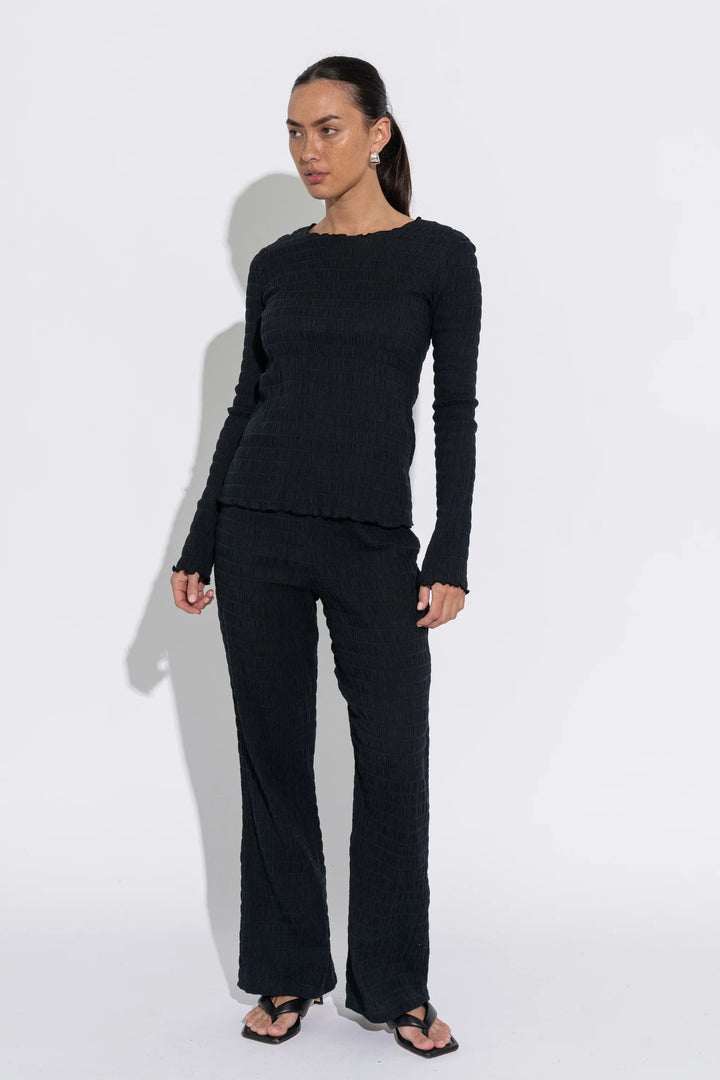 SARA FOX TOP XS / MIDNIGHT SHIORI L/S TOP - W25-TP014