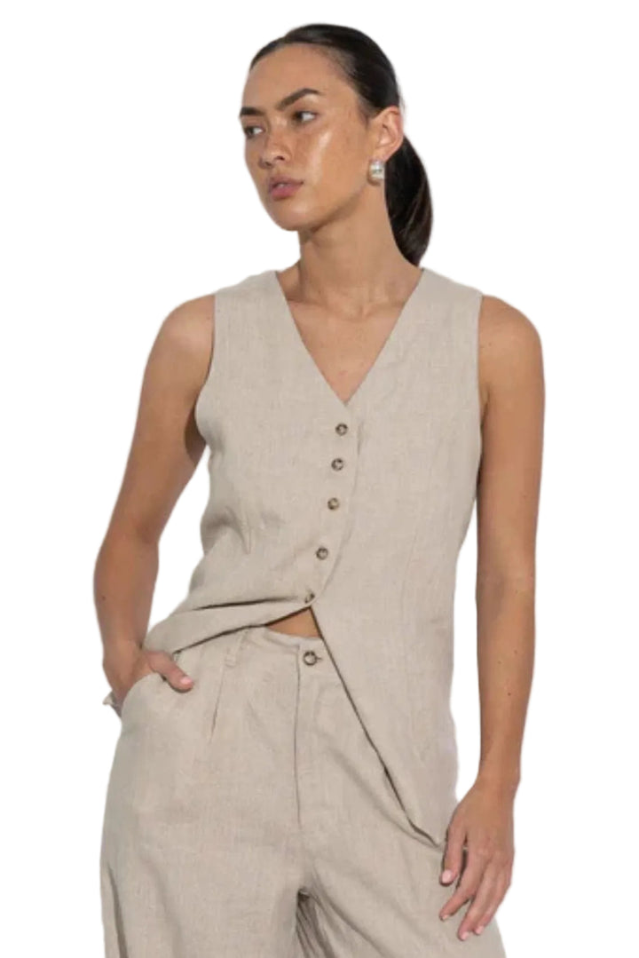 SARA FOX VEST LOLA LONGLINE VEST - SF-SIG-TP006