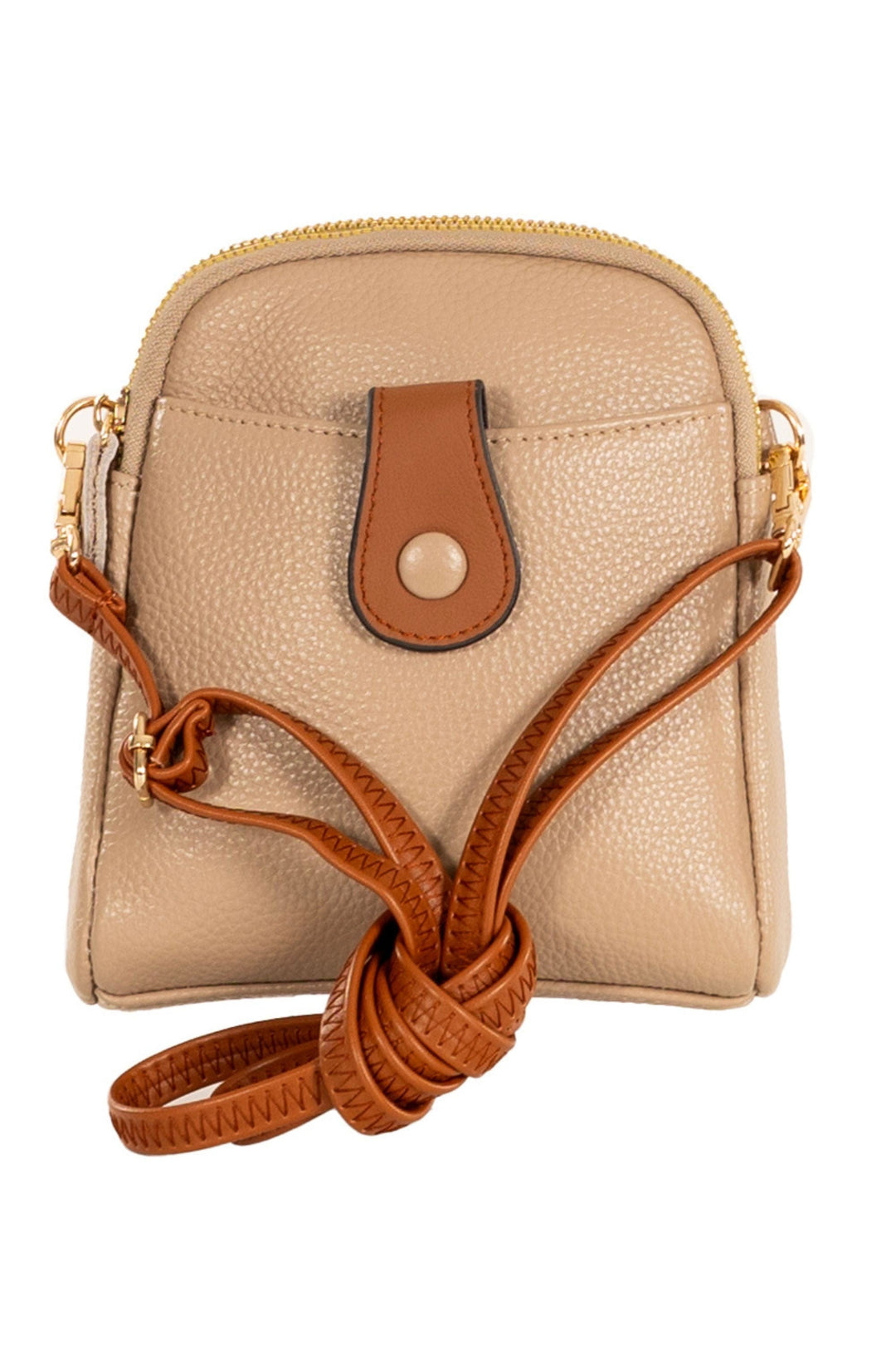 SASSYDUCK BAG BEIGE GEORGIE LEATHER X BODY BAG - L22