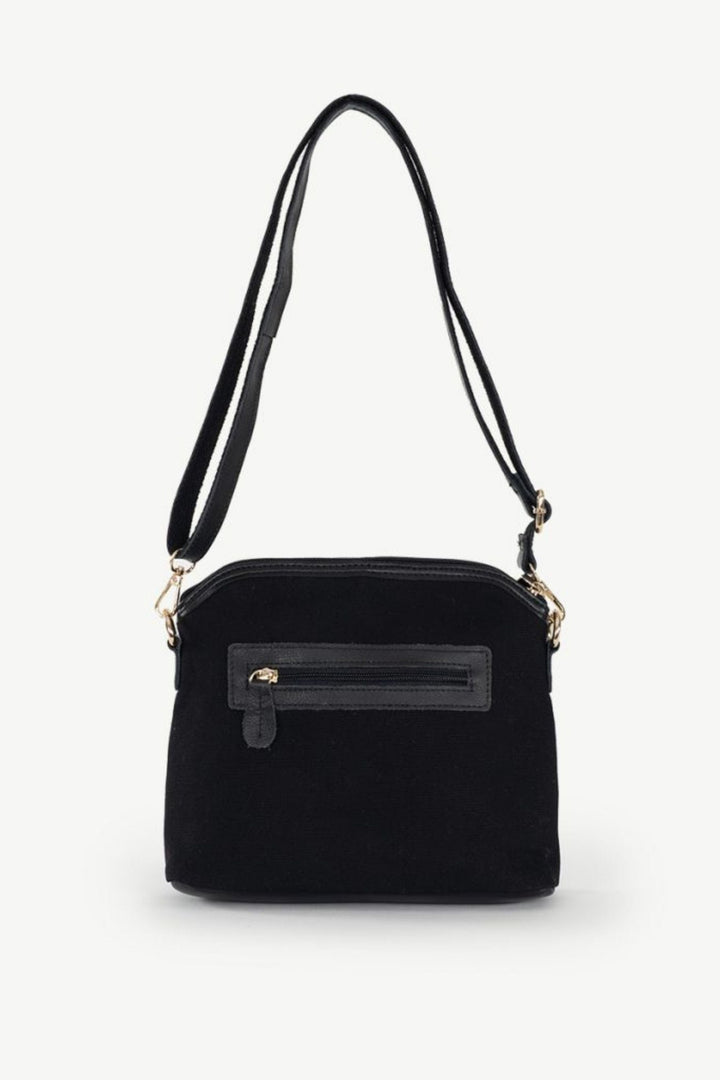 SASSYDUCK BAG BLACK-WHITE WILD ROSE XBODY BAG - L37