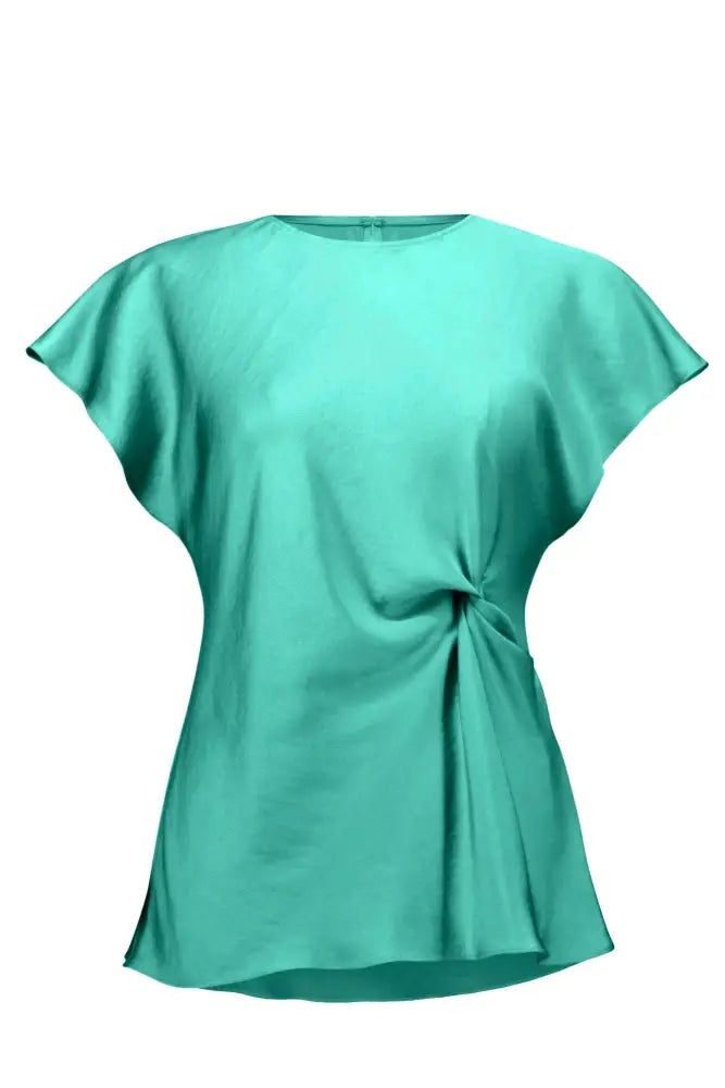 SATIN TWIST FRONT TOP - 261149JR 6 / SEAFOAM TOP