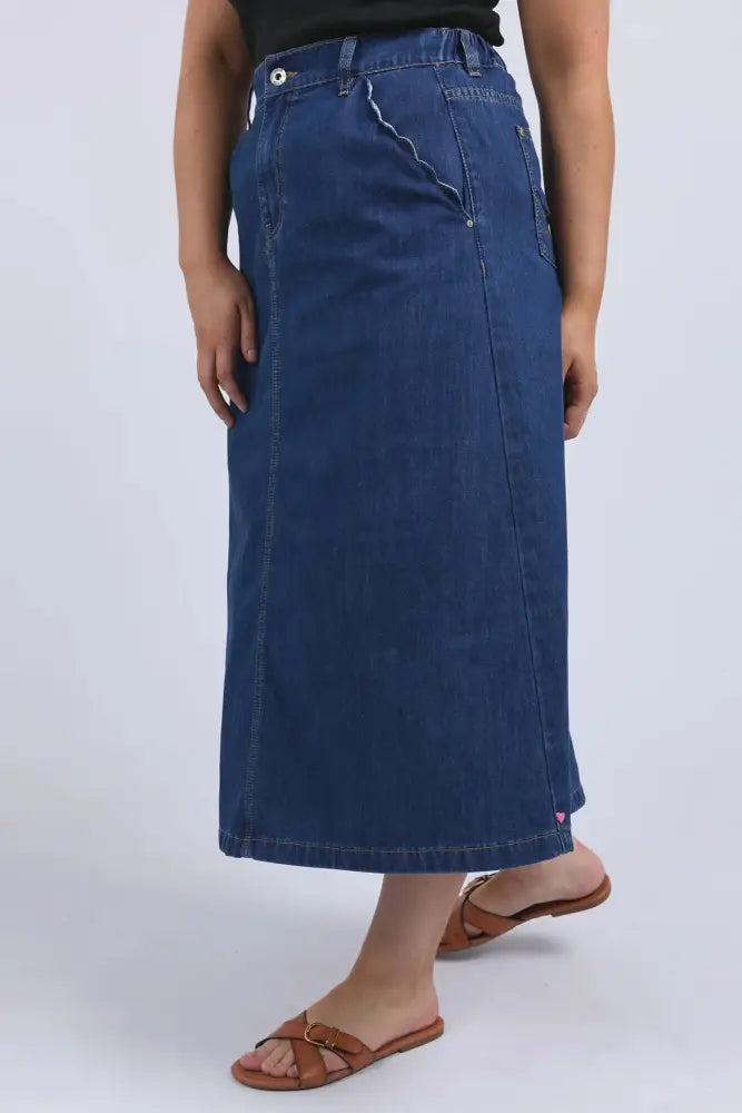 SCALLOP EDGE DENIM SKIRT - 81D1495 SKIRT