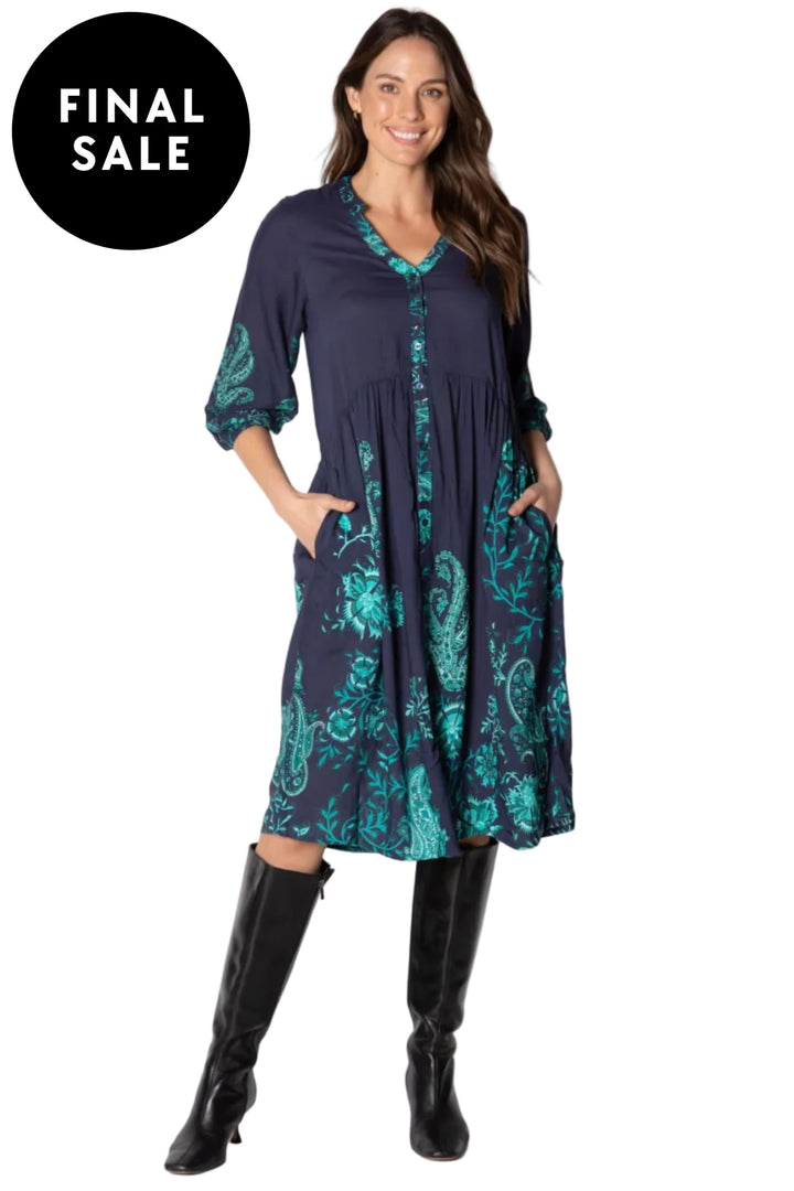 LULA SOUL DRESS SEVILLE BUTTON MIDI