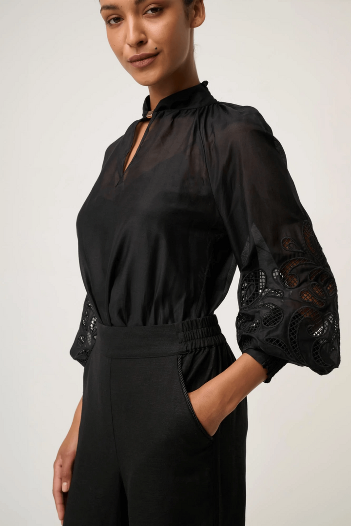 ONCE WAS BLOUSE SIMONA EMBROIDERED BLOUSE - OW22110