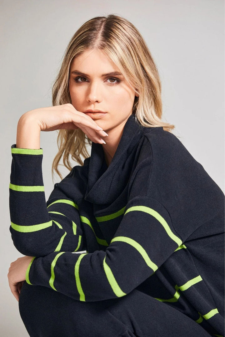 PERUZZI JUMPER SOLID SHOULDER STRIPE KNIT - W24150