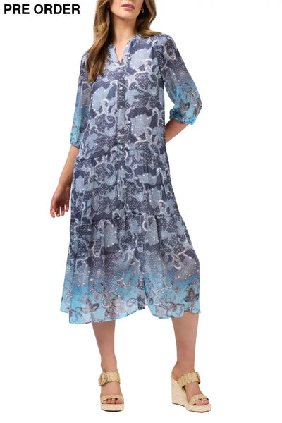 STEVIE MIDI DRESS LS3054 8 / INDIGO DRESS