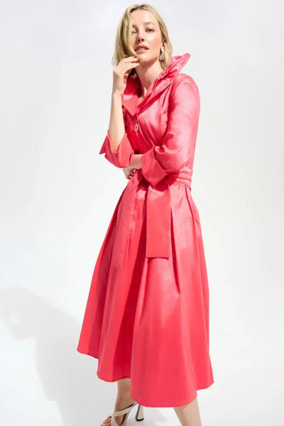 STRETCH TAFFETA FIT AND FLARE DRESS - 261719JR DRESS