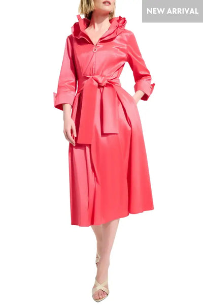 STRETCH TAFFETA FIT AND FLARE DRESS - 261719JR DRESS