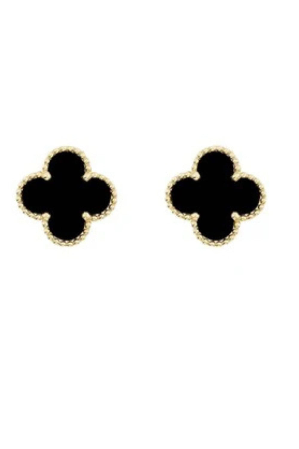 SUSAN ROSE JEWELLERY BLACK CLOVER EARRINGS - SSE170