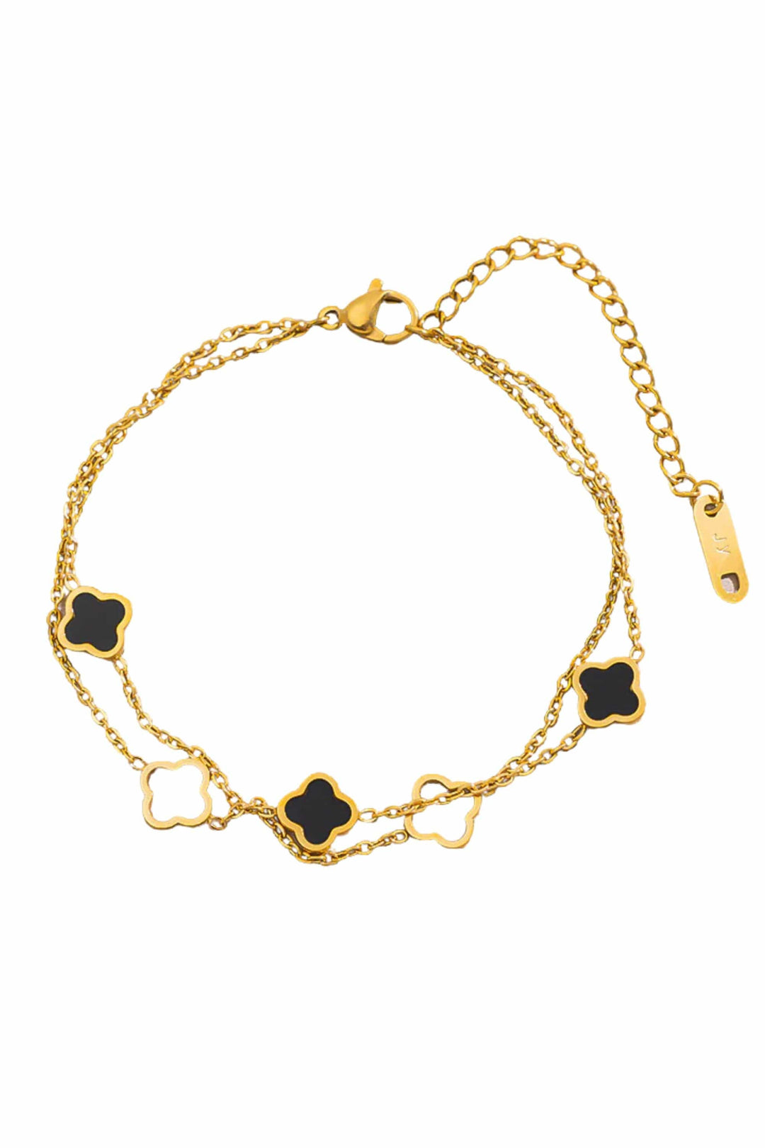 SUSAN ROSE JEWELLERY BLACK OPEN CLOVER BRACELET - SSB141