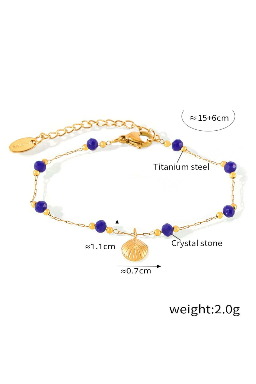 SUSAN ROSE JEWELLERY BLUE MARINE SHELL BRACELET - SSB173