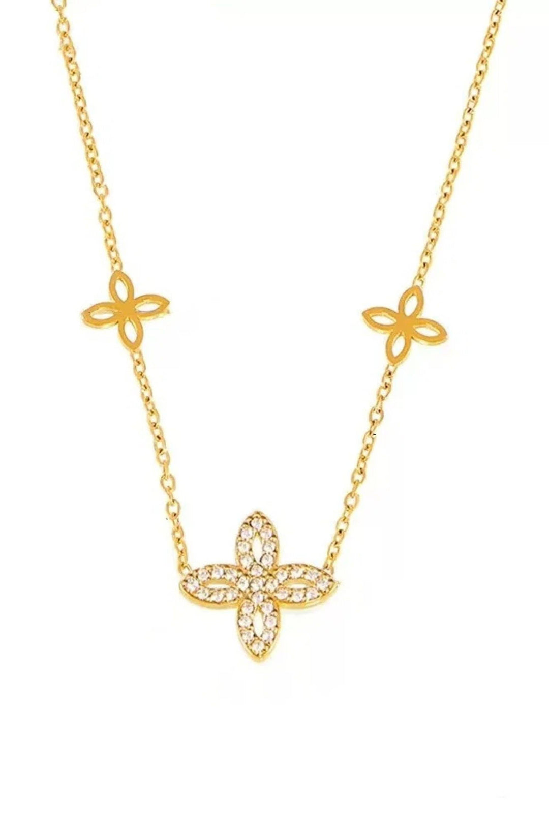 SUSAN ROSE JEWELLERY GOLD MULTI FLOWER NECKLACE - SSN149