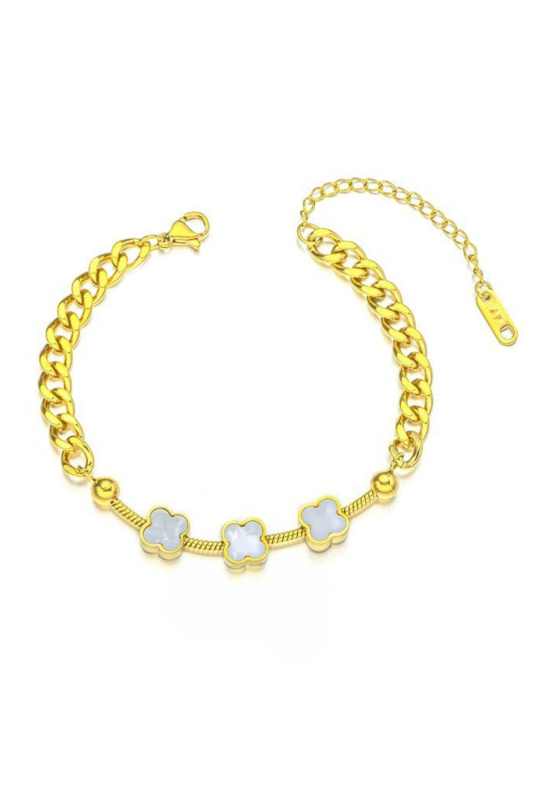 SUSAN ROSE JEWELLERY WHITE CLOVER DÉCOR BRACELET - SSB128