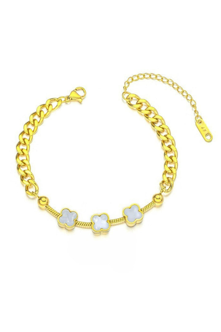 SUSAN ROSE JEWELLERY WHITE CLOVER DÉCOR BRACELET - SSB128