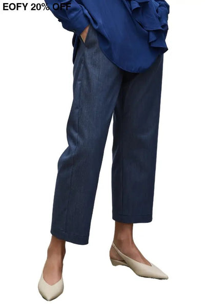 TAPERED FLAT PANT - F4151831 8 / COBALT PANTS