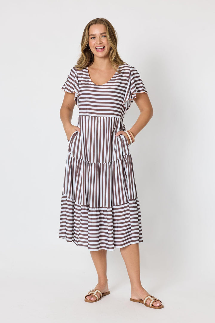 THREADZ DRESS KALAHARI STRIPE DRESS - 49543T