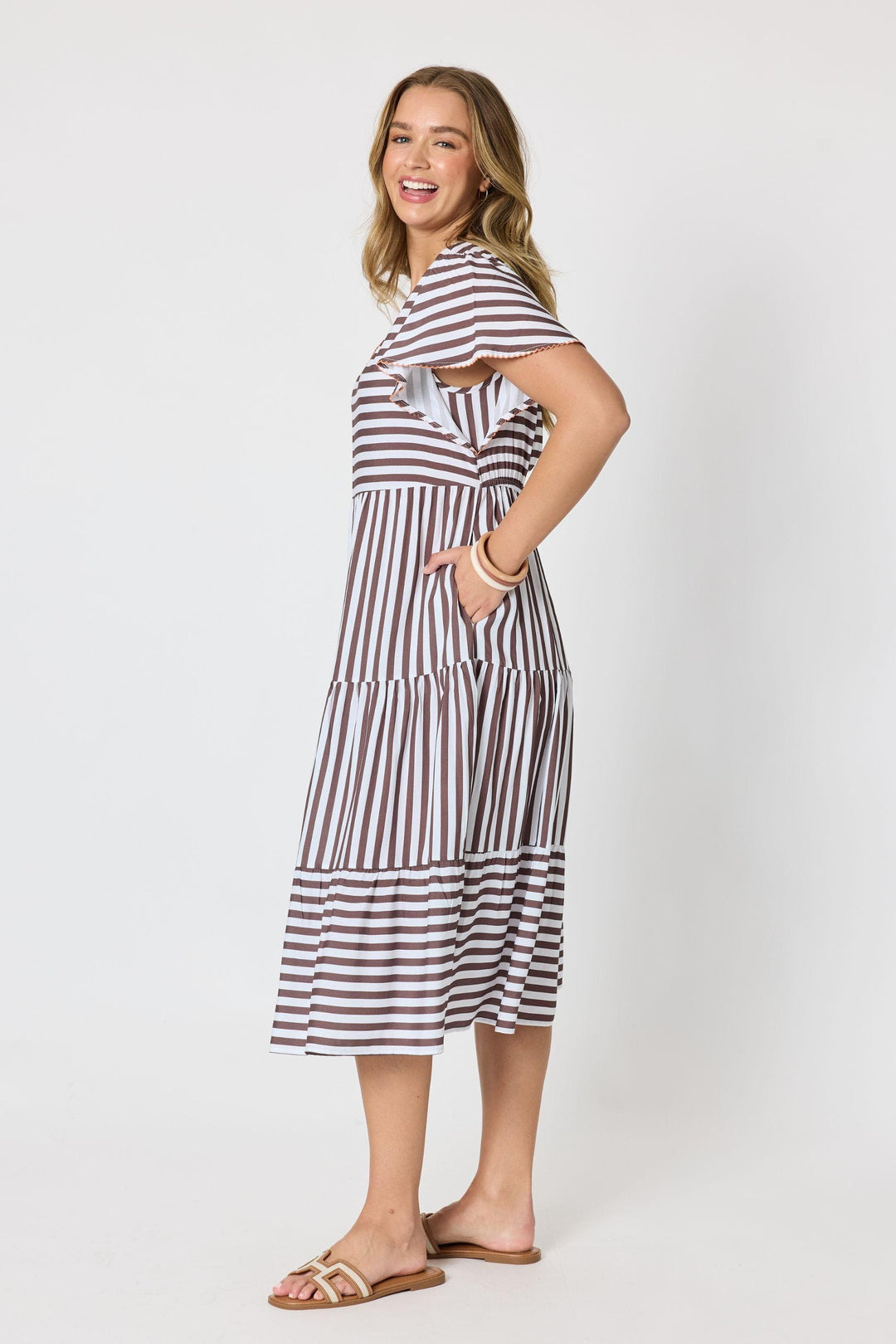 THREADZ DRESS KALAHARI STRIPE DRESS - 49543T