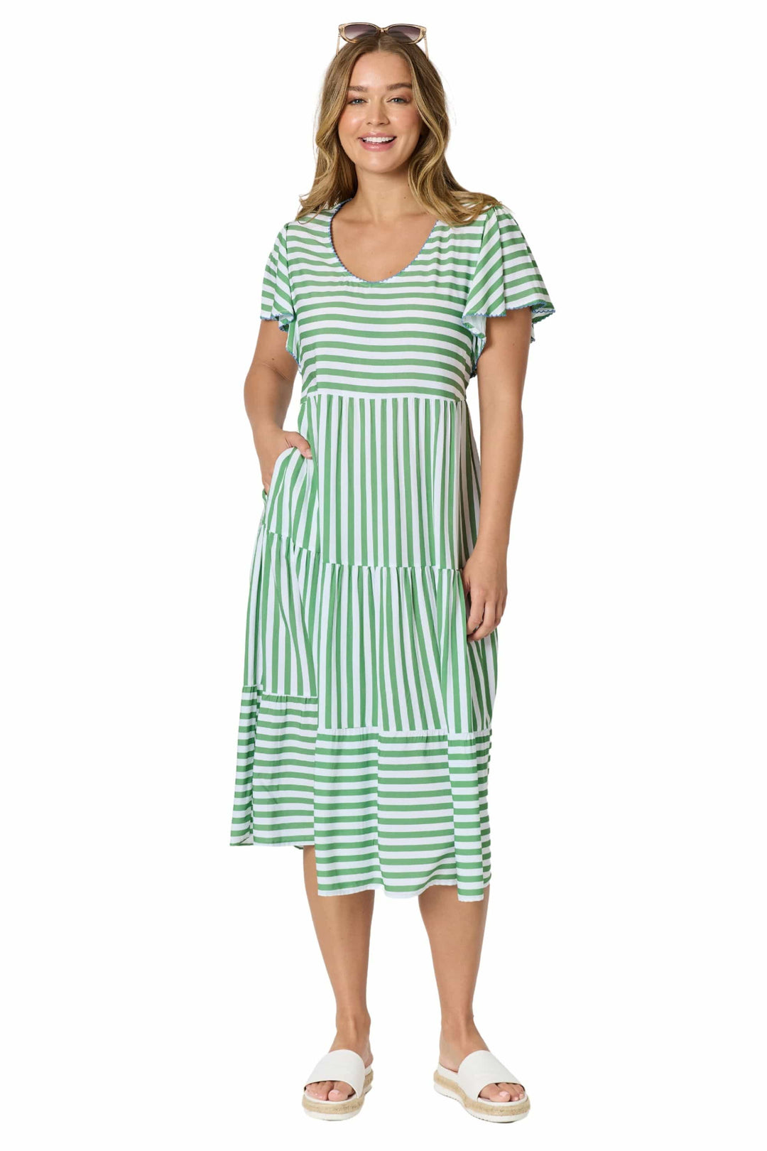 THREADZ DRESS KALAHARI STRIPE DRESS - 49543T