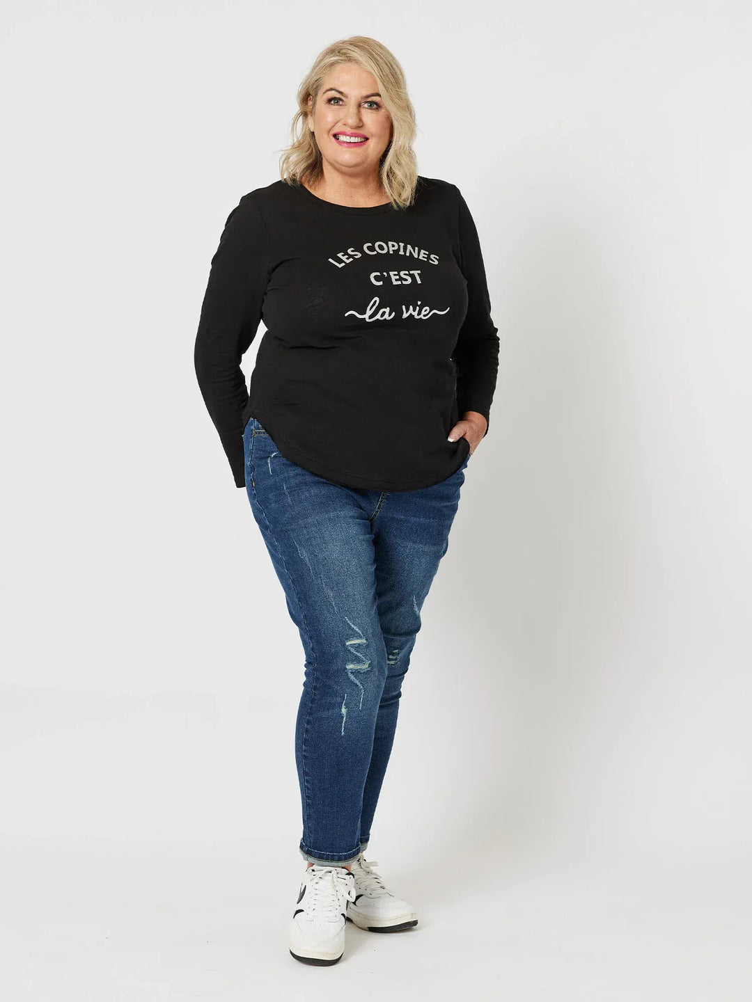 THREADZ T-SHIRT LES COPINES L/S TEE - 45293T