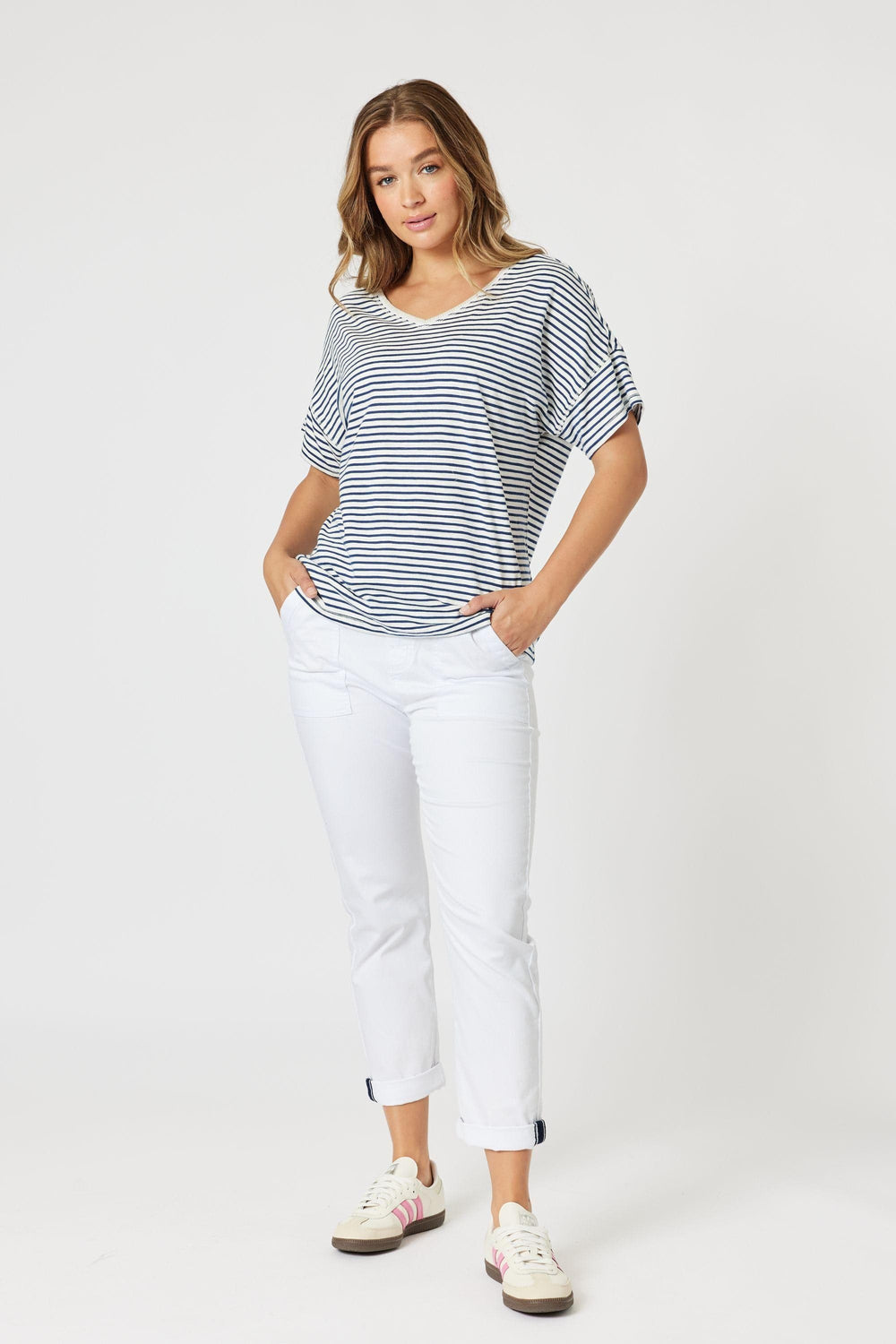 THREADZ T-SHIRT TYLA STRIPE TEE - 47873T