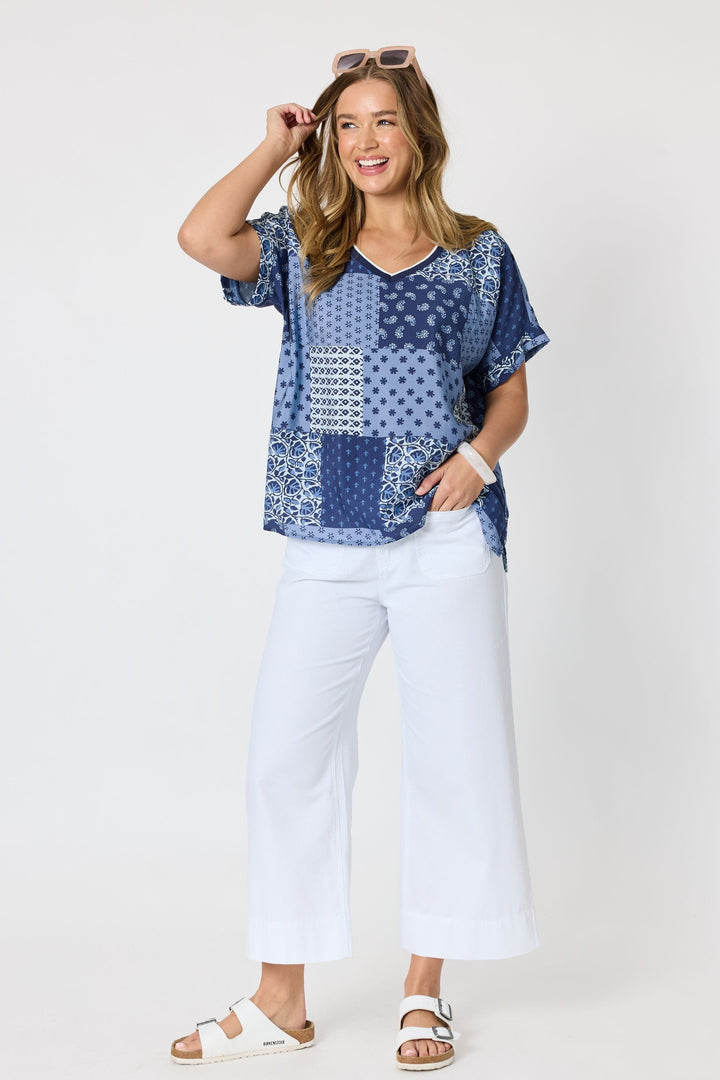 THREADZ TOP COSTA MESA PRINT TOP - 49765T