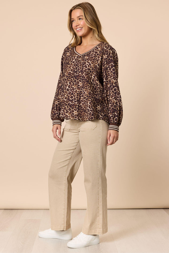 THREADZ TOP LEOPARD TOP - 49034T