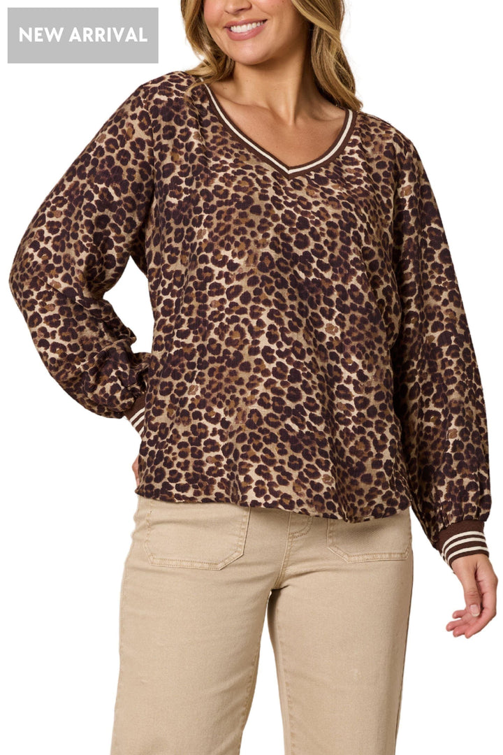 THREADZ TOP LEOPARD TOP - 49034T
