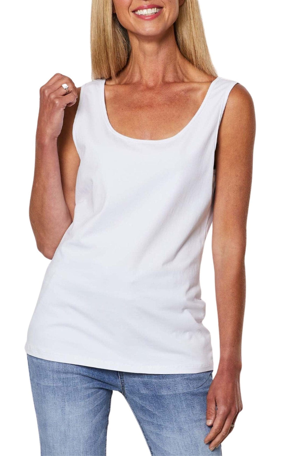 THREADZ TOP XS / WHITE BASIC CAMI - 37910
