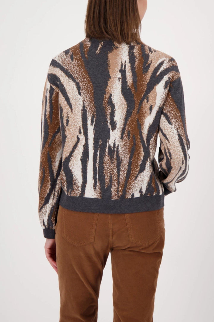 MONARI TOP TIGER JACQUARD SWEATER - 809689MNR