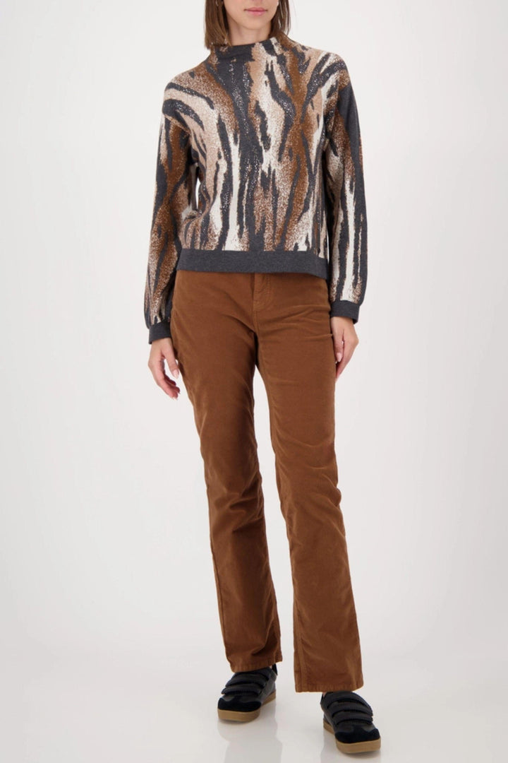 MONARI TOP TIGER JACQUARD SWEATER - 809689MNR