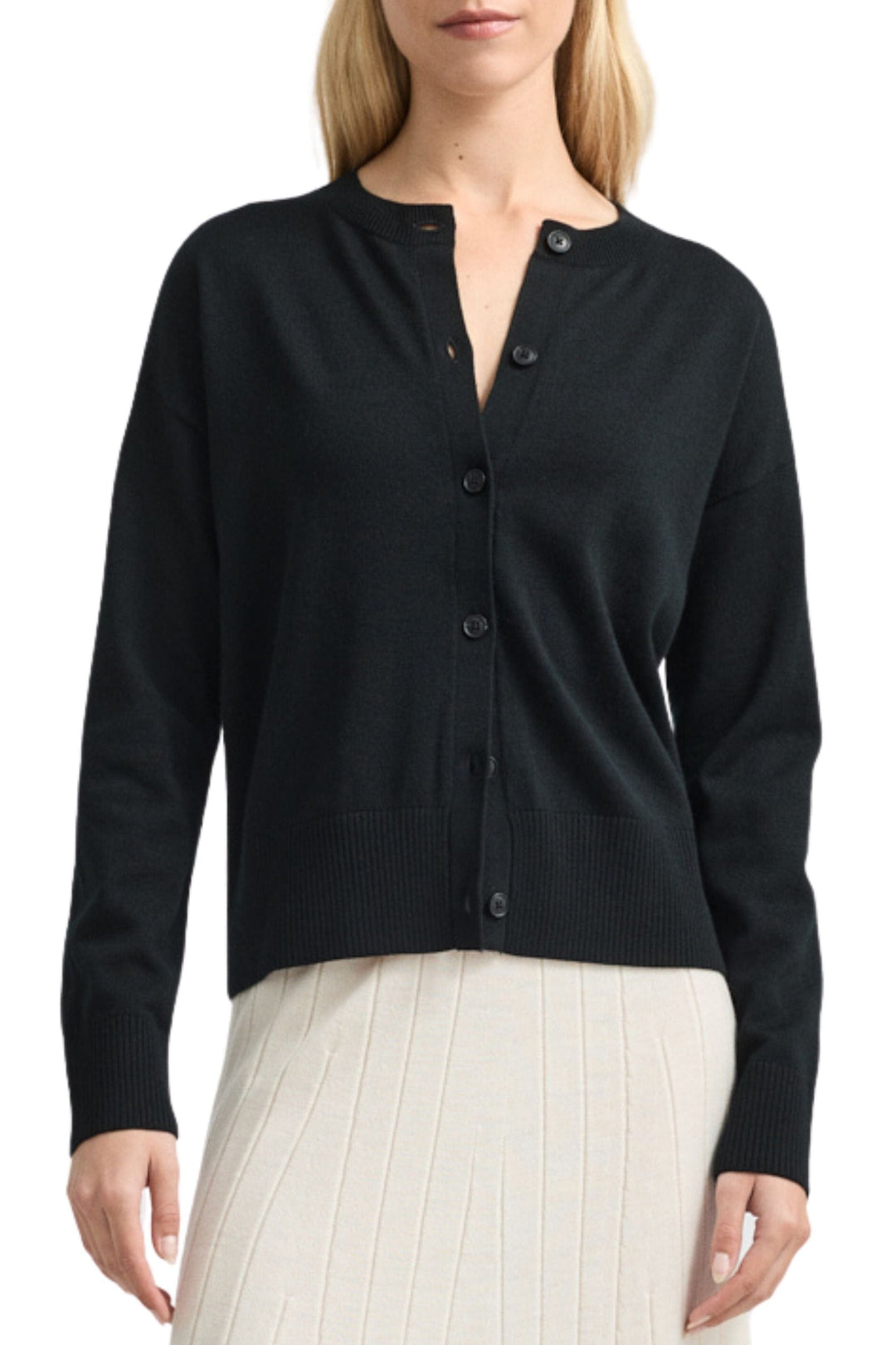 TOORALLIE CARDIGAN 8 / BLACK FINE KNIT CARDIGAN - 5117