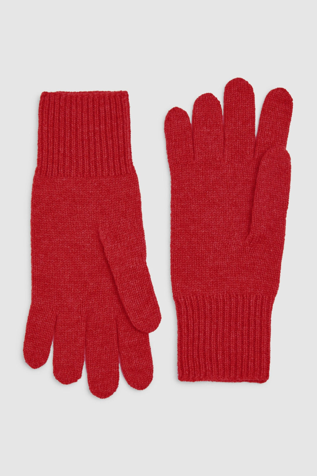 TOORALLIE GLOVES RED MERINO RIB GLOVES - 9049