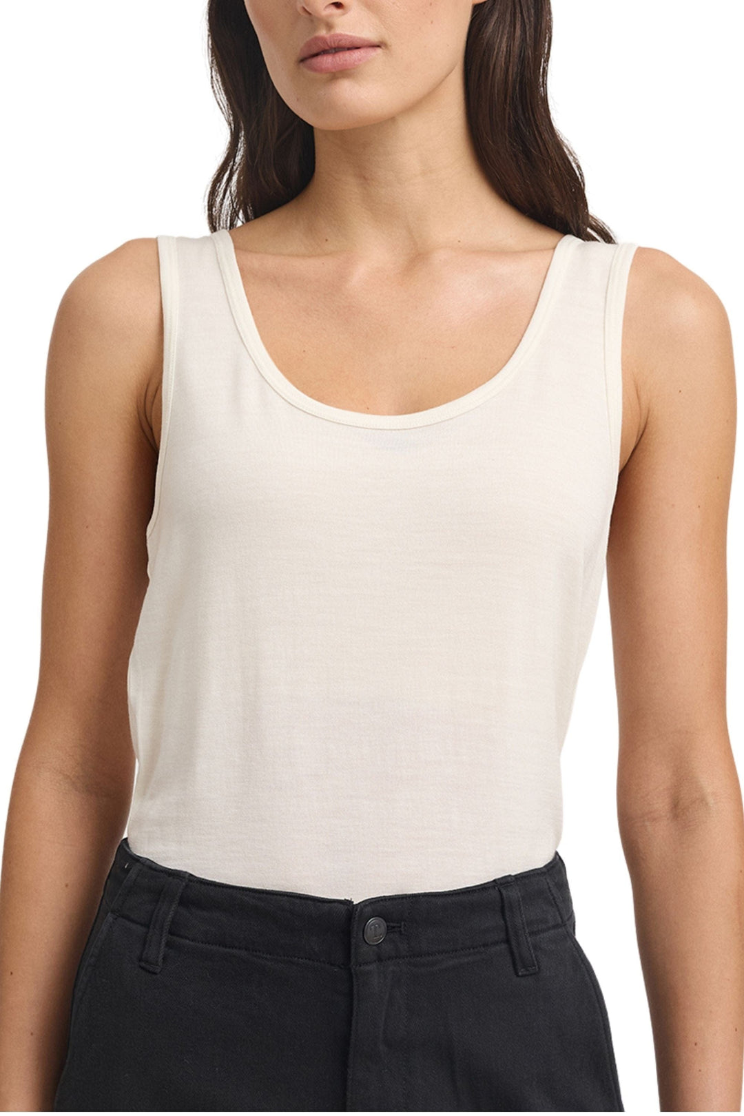 TOORALLIE TANK TOP 6 / WARM-WHITE SCOOP MERINO TANK - 635
