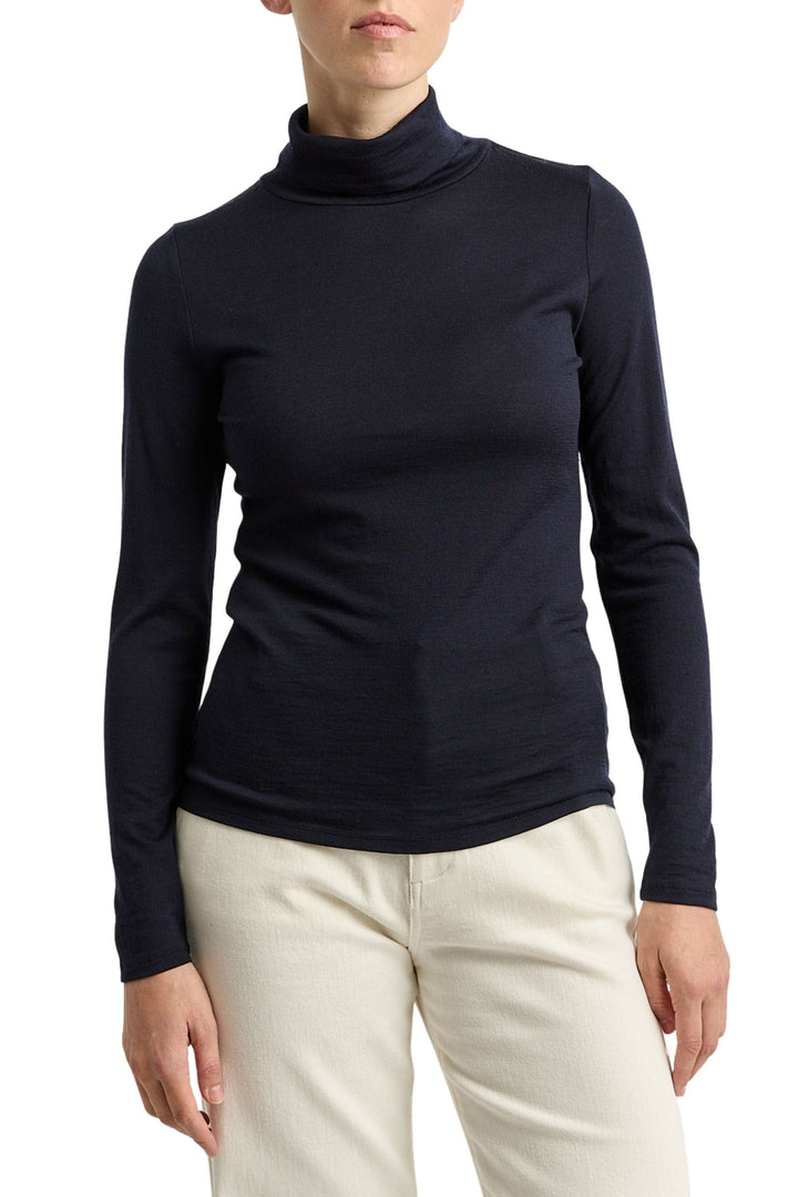 TOORALLIE TOP 6 / BLACK TURTLENECK MERINO TEE - 612