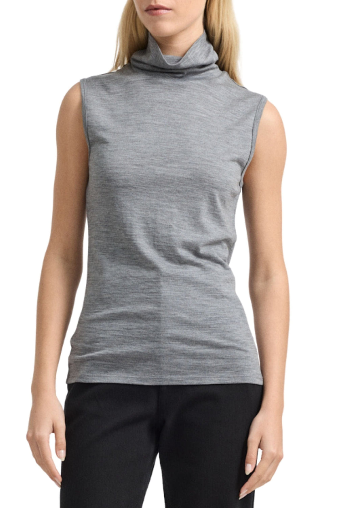 TOORALLIE TOP 8 / MID-GREY SLEEVELESS ROLL NECK - 660