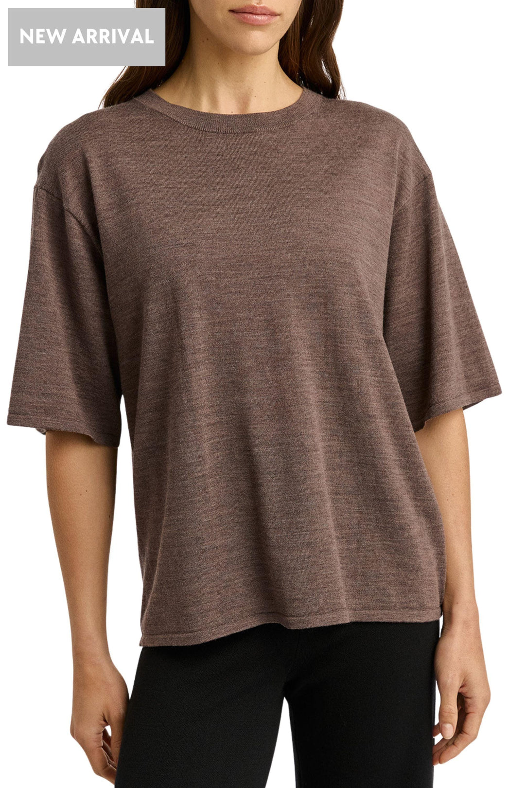 TOORALLIE TOP 8 / MOCHA EXTRA FINE RELAXED KNIT TEE - 5161