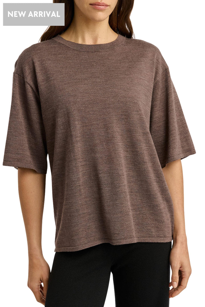 TOORALLIE TOP 8 / MOCHA EXTRA FINE RELAXED KNIT TEE - 5161