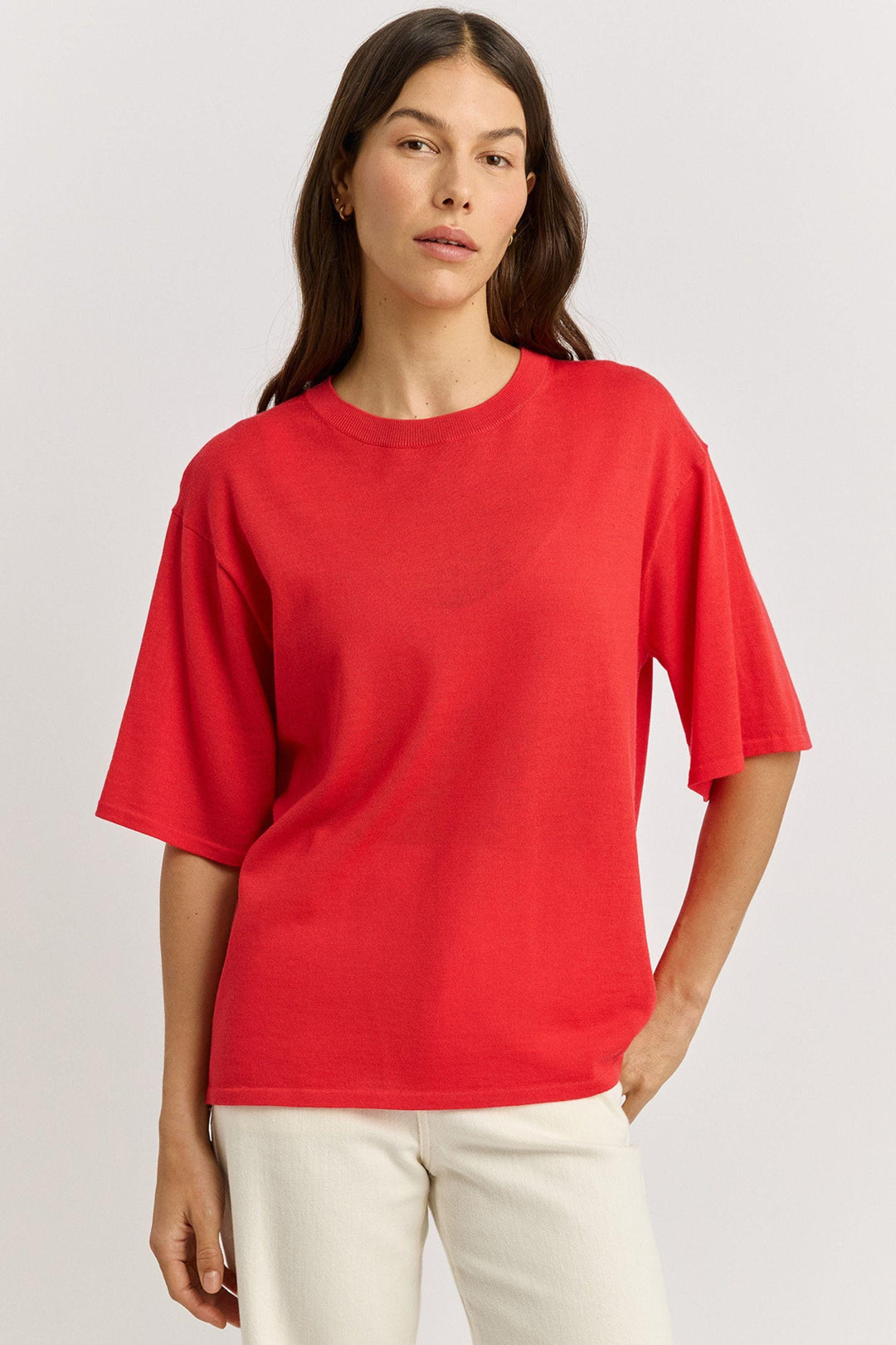 TOORALLIE TOP 8 / POPPY EXTRA FINE RELAXED KNIT TEE - 5161