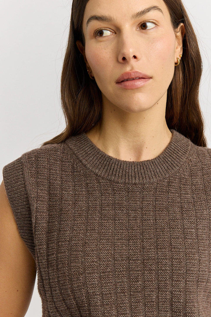 TOORALLIE VEST GRID KNIT VEST - 5124