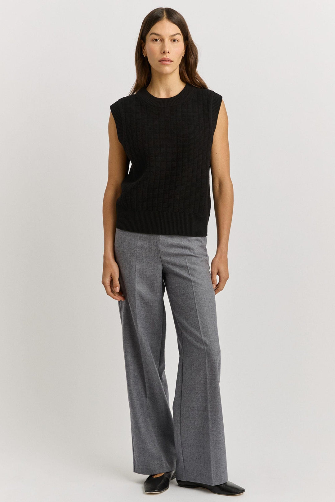 TOORALLIE VEST GRID KNIT VEST - 5124