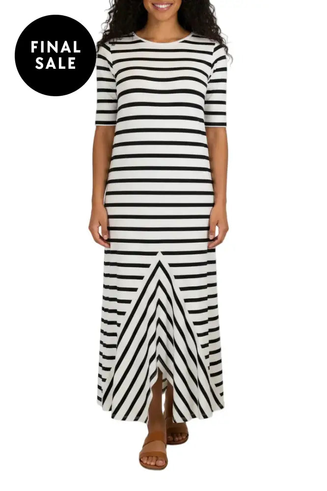 TRAPEZE DRESS - F5323309 8 / WHITE-BLACK DRESS