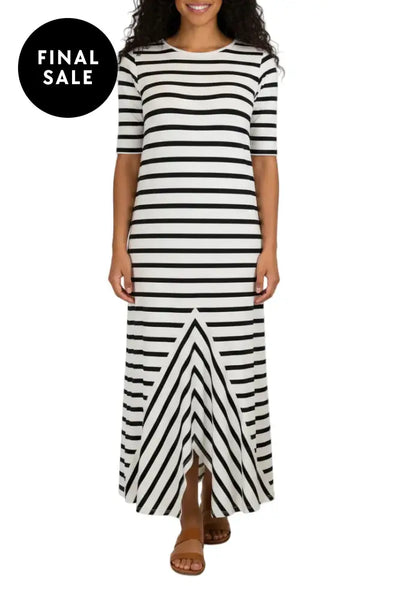 TRAPEZE DRESS - F5323309 8 / WHITE-BLACK DRESS