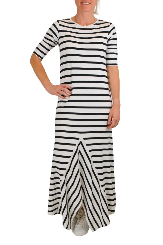 TRAPEZE DRESS F5323309 8 / WHITE BLACK DRESS