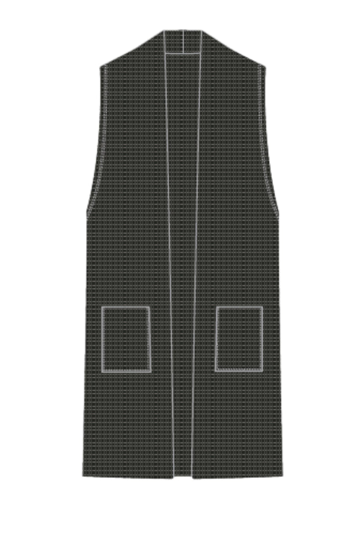 UP VEST CHECKER JACQUARD DUSTER VEST - 30356UP