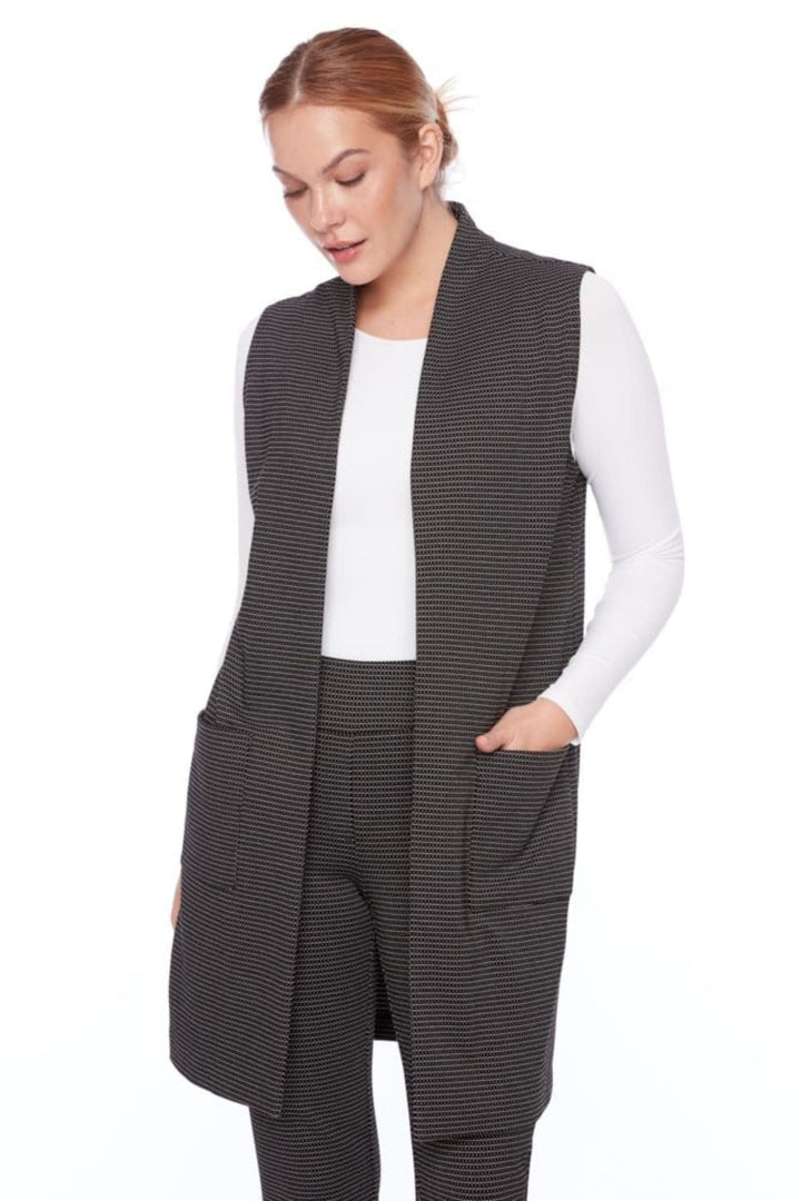 UP VEST CHECKER JACQUARD DUSTER VEST - 30356UP